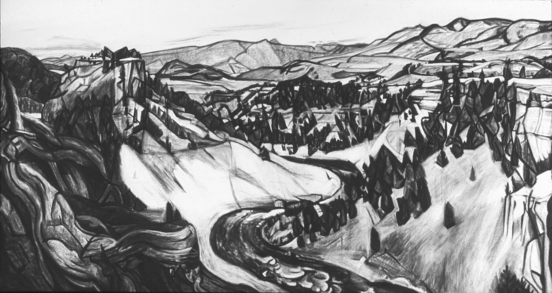 Tower of Yellowstone II charcoal