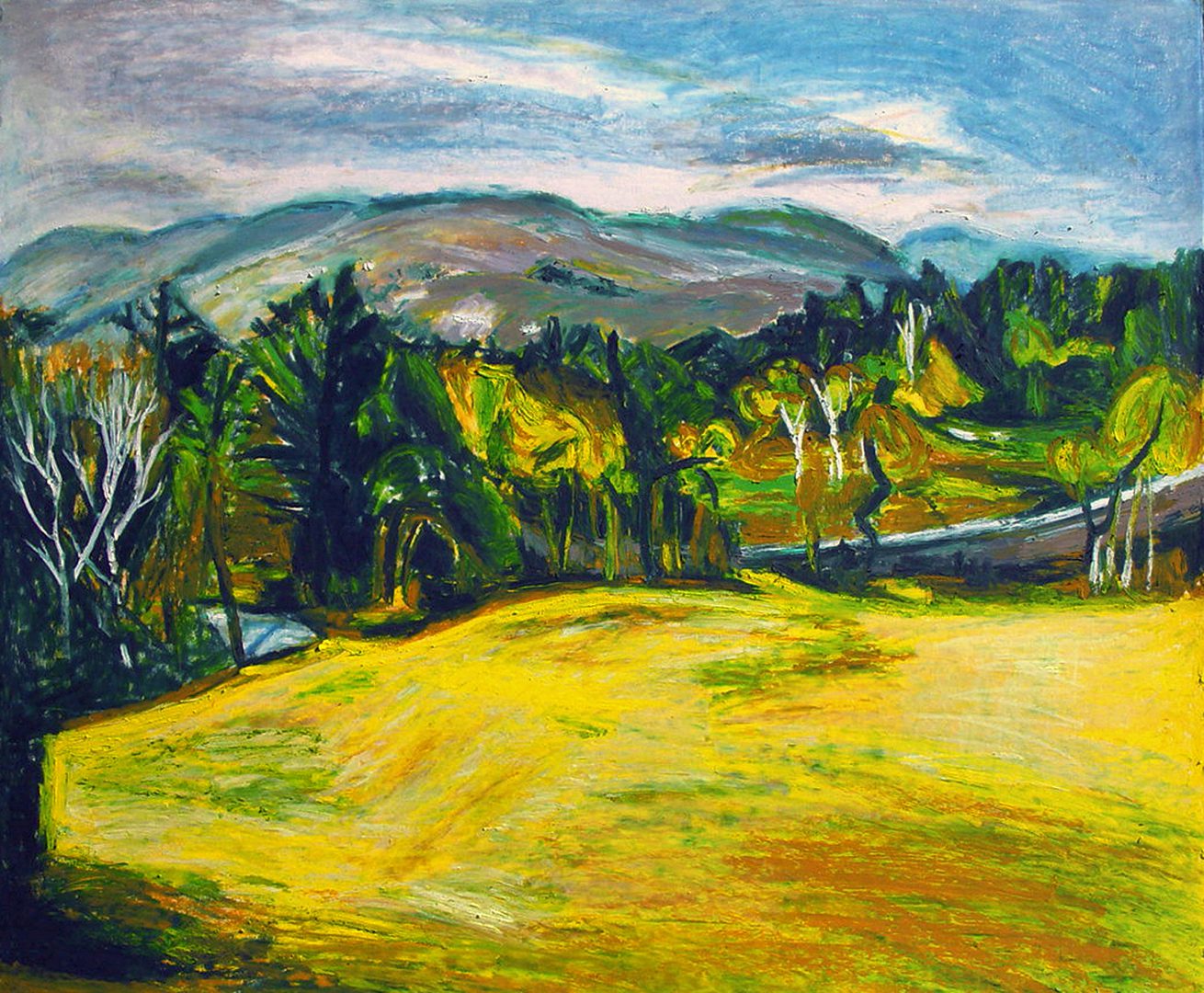 View From the Wall oil pastel